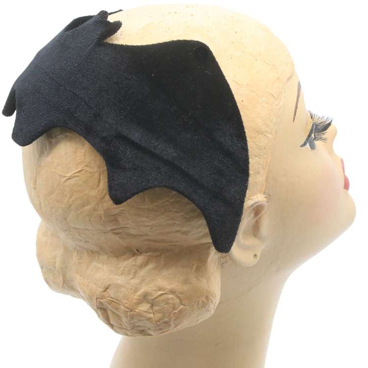 hat black velvet bat